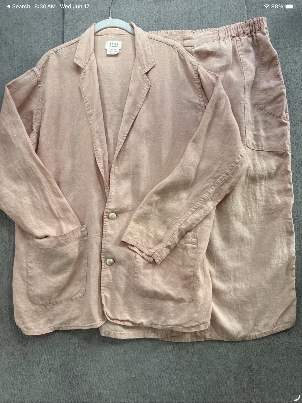 Flax Soft Blush Linen Blazer